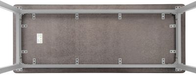 Image showing 5 th National Public Seating Rectangular Heavy-Duty Fixed-Height Steel Table, Gray