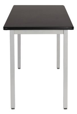 Image showing  Rectangular Heavy-Duty Fixed-Height Steel Table, Gray