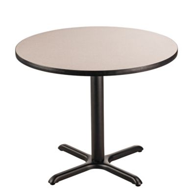National Public Seating Round Composite Wood Dining Height Cafe Table, Laminate Top and Metal X-Base, Seats 4
