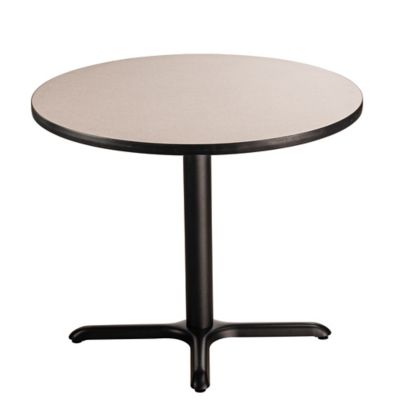 Image showing  Round Composite Wood and Metal X-Base Dining Height Cafe Table for 4 People