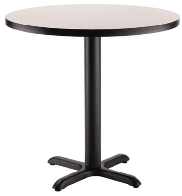 Image showing  Round Composite Wood and Metal X-Base Dining Height Cafe Table for 4 People