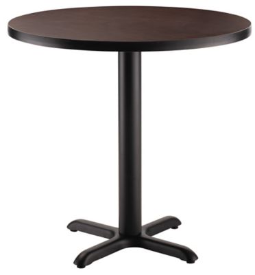 Image showing  Round Composite Wood and Metal X-Base Dining Height Cafe Table for 4 People