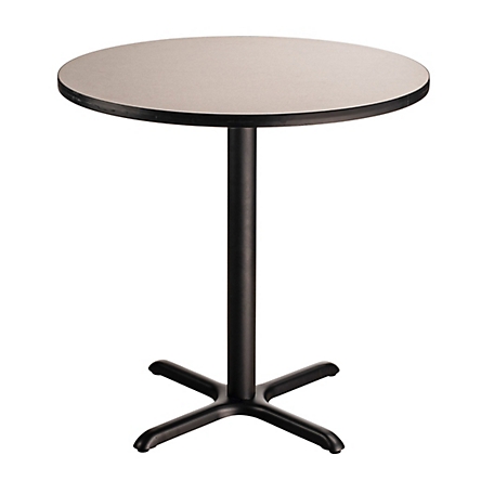 National Public Seating Round Composite Wood Counter-Height Cafe Table, Laminate Top and Metal X-Base, Seats 4