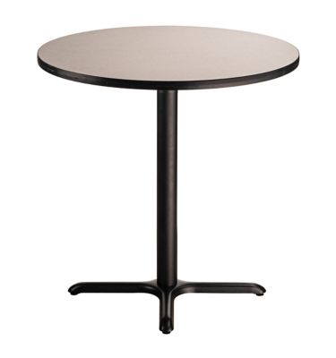 Image showing  Round Composite Wood and Metal X-Base Counter-Height Cafe Table for 4 People