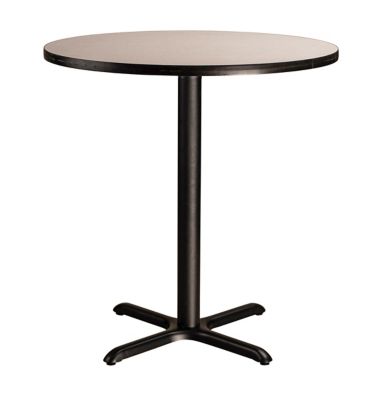 Image showing  Round Composite Wood and Metal X-Base Counter-Height Cafe Table for 4 People