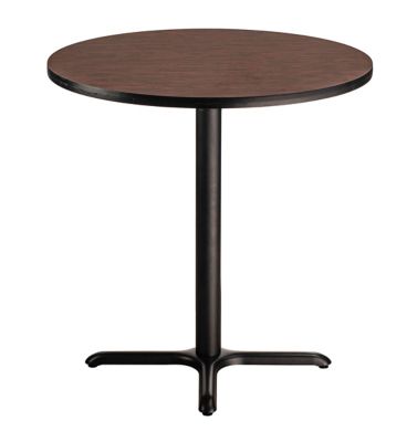 Image showing 1 th National Public Seating Round Composite Wood and Metal X-Base Counter-Height Cafe Table for 4 People