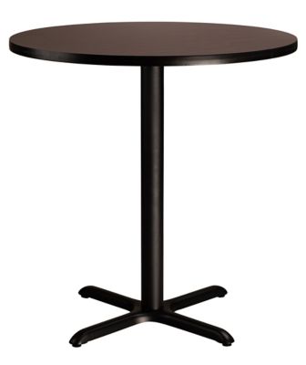 Image showing 2 th National Public Seating Round Composite Wood and Metal X-Base Counter-Height Cafe Table for 4 People