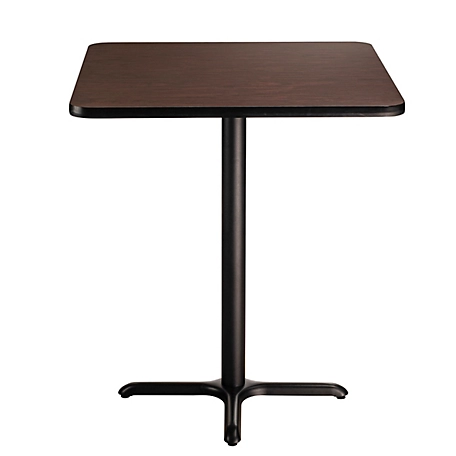 National Public Seating Square Composite Wood Dining Height Cafe Table, Laminate Top and Metal X-Base, Seats 4