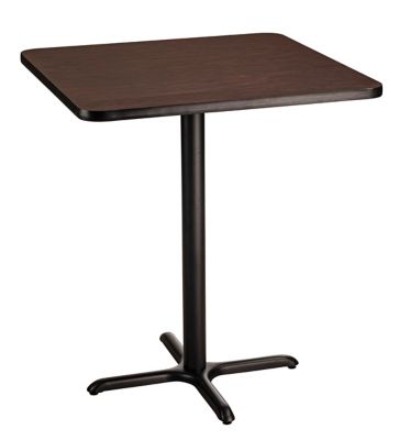Image showing  Square Composite Wood and Metal X-Base Dining Height Cafe Table for 4 People
