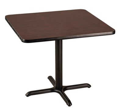 Image showing  Square Composite Wood and Metal X-Base Dining Height Cafe Table for 4 People