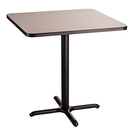 National Public Seating Square Composite Wood Counter-Height Cafe Table, Laminate Top and Metal X-Base, Seats 4