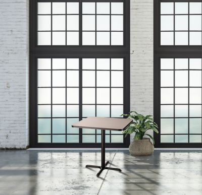 Image showing  Square Composite Wood Counter-Height Cafe Table with Laminate Top and Metal X-Base, 36 in.