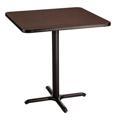 National Public Seating Square Composite Wood Counter-Height Cafe Table, Laminate Top and Metal X-Base, Seats 4