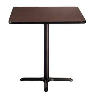 Image showing 1 th National Public Seating Square Composite Wood Counter-Height Cafe Table with Laminate Top and Metal X-Base, 36 in.