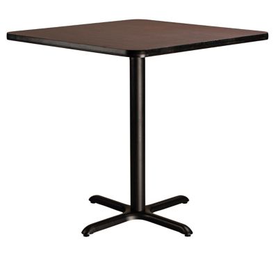 Image showing 2 th National Public Seating Square Composite Wood Counter-Height Cafe Table with Laminate Top and Metal X-Base, 36 in.