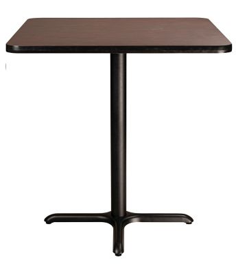 Image showing 3 th National Public Seating Square Composite Wood Counter-Height Cafe Table with Laminate Top and Metal X-Base, 36 in.
