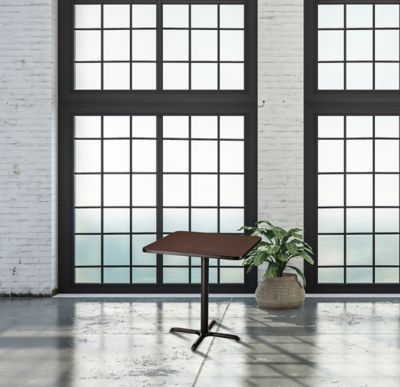 Image showing 4 th National Public Seating Square Composite Wood Counter-Height Cafe Table with Laminate Top and Metal X-Base, 36 in.