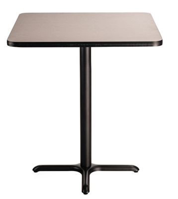 Image showing  Square Composite Wood Cafe Bar-Height Table with Laminate Top and Metal X-Base, 42 in.