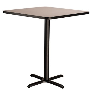 Image showing  Square Composite Wood Cafe Bar-Height Table with Laminate Top and Metal X-Base, 42 in.