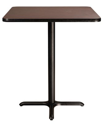 Image showing  Square Composite Wood Cafe Bar-Height Table with Laminate Top and Metal X-Base, 42 in.