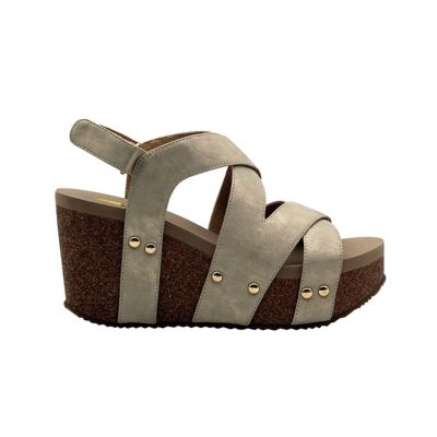 Image showing  Tory Double Crisscross Wedge Sandals