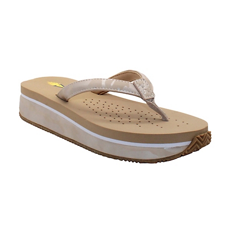 Volatile Untamed Metallic Camo Thong Sandals