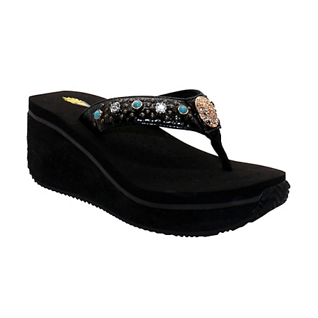 Volatile Gypsy Bejeweled Wedge Sandals