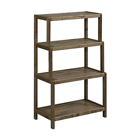 NewRidge Home Goods 4-Tier Dunnsville Solid Wood Step Back Shelf Bookcase, Antique Chestnut