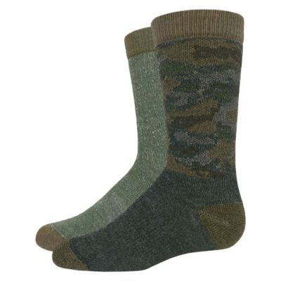 Blue Mountain Boys' Heavyweight Merino Wool-Blend Crew Socks, 2-Pack Perfect thick wool socks for boys/kids