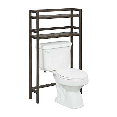 NewRidge Home Goods 2-Shelf Dunnsville Solid Wood Over the Toilet Space Saver Storage, Espresso