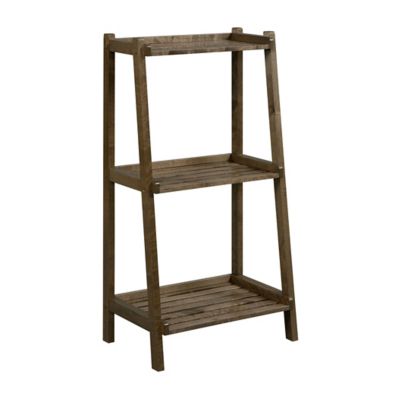 NewRidge Home Goods Solid Wood Dunnsville 42in. H 3-Shelf Ladder Bookshelf