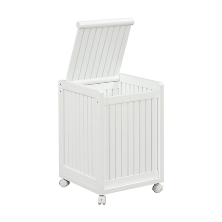 NewRidge Home Goods Solid Wood Abingdon Mobile (Rolling) Laundry Hamper with Lid