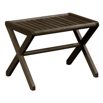 NewRidge Home Goods Solid Wood Abingdon Large Stool/Bench, Espresso