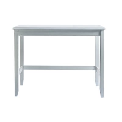 Image showing  Pub Sofa Table with 2 Nested Upholstered Stools, 48 in., Distressed White