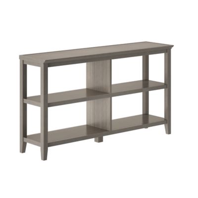 NewRidge Home Goods 2-Shelf Low Wood Bookcase, Washed Gray