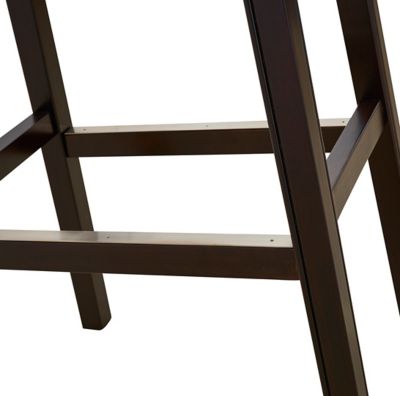 Image showing  Julian Bar-Height Wood Stool with Faux-Leather Seat, 30 in., Espresso/Tan
