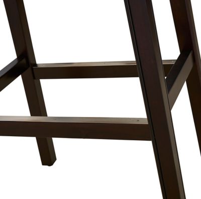 Image showing  Julian Wood Bar-Height Stool with Faux-Leather Seat, 30 in., Espresso/Black
