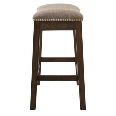 Image showing  Sadie Saddle Wood Counter-Height Bar Stool, 25 in., Cobble Gray