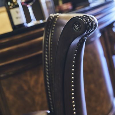 Image showing  Chapman Wood Bar-Height Swivel Bar Stool with High Back, 45 in.