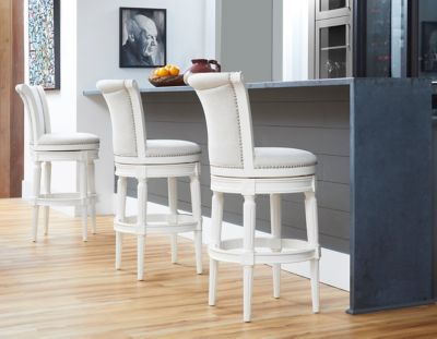 Image showing  Chapman Wood Bar-Height Swivel Bar Stool with High Back, 45 in.