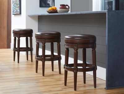 Image showing  Chapman 30 in. Wood Backless Bar-Height Swivel Barstool