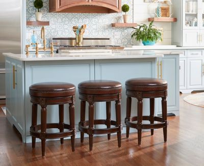 Image showing  Backless Chapman Counter Height Stool Distressed Walnut