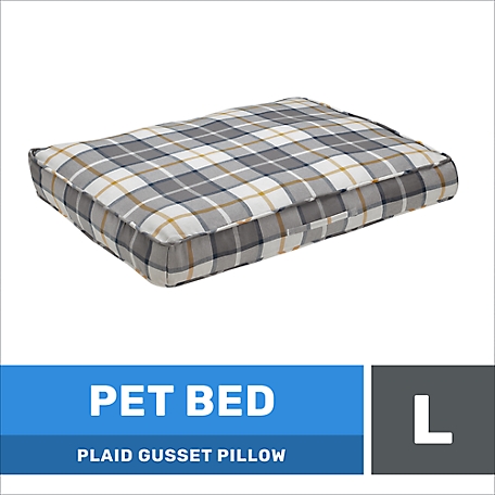 Retriever Plaid Gusset Pillow Pet Bed, Large