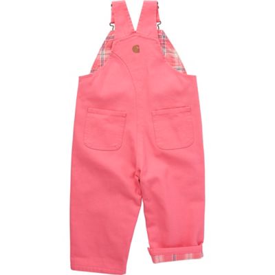 Image showing 1 th Carhartt Girls' Flannel-Lined Canvas Overalls