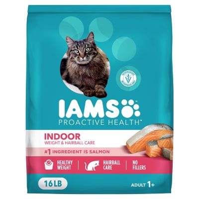 Iams ProActive Health Adult Indoor Weight and Hairball Care Salmon Recipe Dry Cat Food
