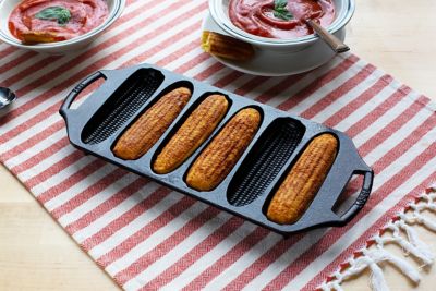 Image showing 6 th Lodge Cast Iron 6-Stick Seasoned Cornstick Pan