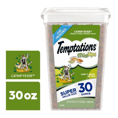 Temptations MixUps Crunchy and Soft Catnip Fever Flavor Cat Treats, 30 oz. Tub