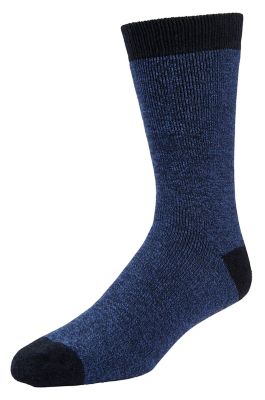 Blue Mountain Men's Midweight Thermal Solid Marl Crew Socks, 4 Pair