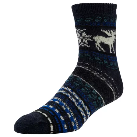 Little Hotties Men's Fireside Moose Crew Socks 1 Pair Men's Crew Socks