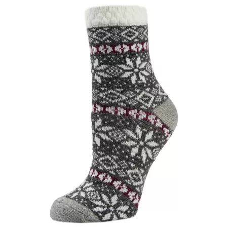 Little Hotties Fireside Winterbloom Birdseye Snowflake Crew Socks for Women 1 Pair Women's Crew Socks